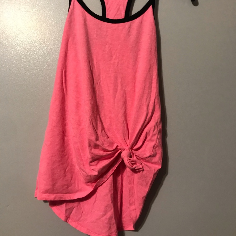 Pink and black tank top